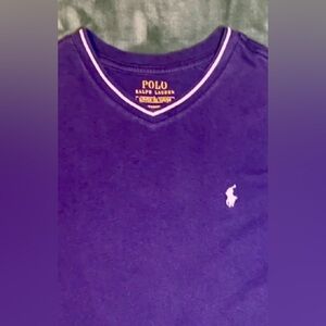 Polo Ralph Lauren V-neck Cotton Tee Shirt, Size: Boys S (8)